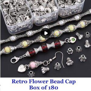 Retro Flower Holder Bead Cap box of 180